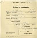 Registo de velocípede com o nº 2546, em nome de Carlos Duarte, morador em Cortezia.