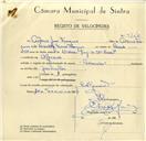 Registo de velocípede de marca Pachancho, com o nº 9742, em nome de António José Marques, morador em Algueirão.