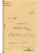 Construção de uma casa, em Mina Velha, Belas em nome de Manuel Gonçalves Carreira, com o Processo OB nº 530/1922, com a licença de construção nº 427 de 1/12/1923.