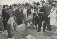 Cerimónia de lançamento da 1ª pedra para construção da sede do Clube de Lourel.