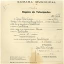 Registo de velocípede de marca Dinar, com o nº 1136, em nome de Josué Félix Vinagre , morador em Montelavar.
