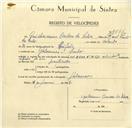 Registo de velocípede de marca Lohann, com o nº 9566, em nome de Guilhermino Cardoso da Silva, morador em Galamares.