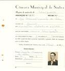 Registo de matricula de velocipedista em nome de José Manuel Duarte da Silva, morador em Lourel, com o nº de inscrição 6464.