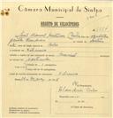 Registo de velocípede de marca Nacional, com o nº 7784, em nome de João Manuel Antunes Claudino, morador em Chilreira.