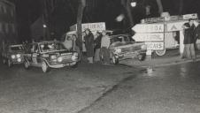 Prova noturna do Rally das Camélias no Largo do Vítor em Sintra.