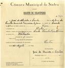 Registo de velocípede de marca Cycles Pombal, com o nº 6610, em nome de José de Almeida e Cunha, morador em Sintra.