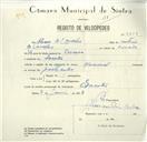 Registo de velocípede de marca Nacional, com o nº 8428, em nome de Álvaro de Carvalho, morador em Sacotes.