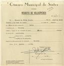 Registo de velocípede de marca Elgin, com o nº 8159, em nome de Manuel da Silva Canuto, morador em Maceira.