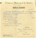 Registo de velocípede com o nº 6815, em nome de Américo Duarte Casquilho, morador em Anços.