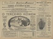 Programa do filme "O Terceiro Homem" realizado por Carol Reed com a participação de Joseph Cotten, Alida Valli, Orson Welles e Trevor Howard.