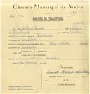 Registo de velocípede de marca Artur e Valadas, com o nº 6259, em nome de José Antunes Penedo, morador em Montelavar.