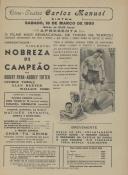 Programa do filme "Nobreza de Campeão" com a participação de Robert Ryan, Audrey Totter, George Tobias, Alan Baxter e Wallace Ford.