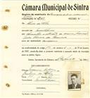 Registo de matricula de carroceiro de 2 ou mais animais em nome de Luís da Silva, morador em Montelavar, com o nº de inscrição 2163.