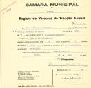 Registo de um veiculo de duas rodas tirado por um animal de espécie cavalar destinado a transporte de mercadorias em nome de Manuel Francisco Ramalho, morador em Chão de Meninos, Sintra.