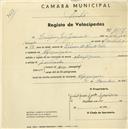 Registo de velocípede de marca Olympique, com o nº 2257, em nome de Crispim José Jeronimo, morador em Alfaquiques.