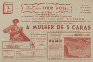 Programa do filme "A Mulher de 5 Caras" com a participação de Jean Kent, Susan Shaw e Dirk Bogarde. 