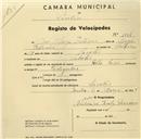 Registo de velocípede de marca Rolls Paris, com o nº 1034, em nome de José Jorge Esteves, morador em Sacotes.