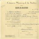 Registo de velocípede com o nº 5844, em nome de António de Oliveira, morador em Rua Elias Garcia, Cacém.