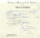 Registo de velocípede de marca Champion, com o nº 8556, em nome de Fernando Adrião Gonçalves, morador em Alpolentim.
