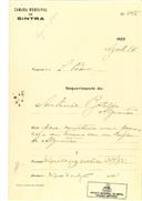 Construção de moradia em Algueirão, em nome de António Botelho, com o Processo OB nº 446/1923, com a licença de construção nº 317 de 31/08/1923.