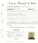 Registo de matricula de carroceiro em nome de Joaquim José Vicente da Silva, morador em Fontanelas, com o nº de inscrição 1948.