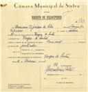 Registo de velocípede de marca Nacional, com o nº 7713, em nome de Ponciano Cipriano da Silva, morador em Várzea de Sintra.