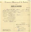 Registo de velocípede de marca Mofar, com o nº 6654, em nome de Manuel dos Santos Amaro, morador em Sabugo.