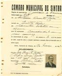 Registo de matricula de carroceiro 2 animais em nome de António Duarte Costa, morador na Quinta Velha, com o nº de inscrição 1606.