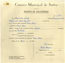 Registo de velocípede de marca Aprilia, com o nº 9779, em nome de Mário Dias Simões, morador em D. Maria.