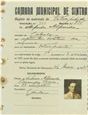 Registo de matricula de velocipedista em nome de Alfredo [Alpanede], morador em Cabrela, com o nº de inscrição 965.