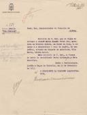 Ofício do Presidente da Comissão Administrativa da Câmara Municipal de Sintra ao Administrador do Concelho de Sintra, pedindo para intimar Maria Gusmão Pires Biu, do Cacém de Cima, e reparar o cano de esgoto do seu prédio, situado na calçada da Quintinha, Vila Maria.
