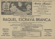 Programa do filme "Raquel, Escrava Branca" com a participação de Loretta Young, William Holden e Robert Mitchum.