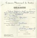 Registo de velocípede de marca Olympique, com o nº 5727, em nome de Miguel Joaquim Bento, morador em Montelavar.