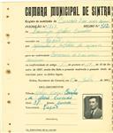 Registo de matricula de carroceiro 2 ou mais animais em nome de Domingos Matias Casinhas, morador na Fação, com o nº de inscrição 1851.
