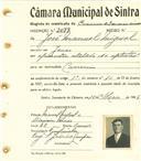 Registo de matricula de carroceiro de 2 ou mais animais em nome de José Manuel Miguel, morador em Janas, com o nº de inscrição 2077.