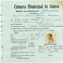 Registo de matricula de velocipedista em nome de José Maia Ferreira Marques, morador no Cacém, com o nº de inscrição 781.