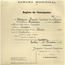 Registo de velocípede de marca Bernes, com o nº 407, em nome de Joaquim Manuel Corredoura, morador em Maceira.