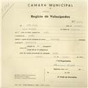 Registo de velocípede de marca Nacional, com o nº 2662, em nome de João Pedro, morador em Faião.