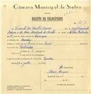 Registo de velocípede de marca Raio, com o nº 7213, em nome de Vicente dos Santos Ramos, morador em Queluz.