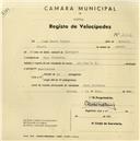 Registo de velocípede de marca Cicles R. P., com o nº 2512, em nome de José Maria Inácio, morador em Pero Pinheiro.