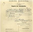Registo de velocípede de marca Singer, com o nº 185, em nome de António Antunes Batista, morador em Ranholas.