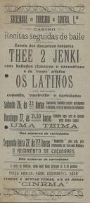 Programa de espetáculos com a participação dos dançarinos hungaros Thee 2 Jenki e da troupe artística Os Latinos.