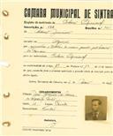 Registo de matricula de cocheiro profissional em nome de Manuel Jerónimo, morador no Algueirão, com o nº de inscrição 582.