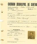 Registo de matricula de cocheiro profissional em nome de Manuel Jerónimo, morador no Algueirão, com o nº de inscrição 582.