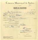 Registo de velocípede de marca Nacional, com o nº 7066, em nome de João Norberto Caetano, morador em Fachada.