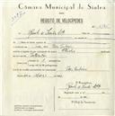 Registo de velocípede de marca Flecha, com o nº 5145, em nome de Ramilo & Irmão Lda, com sede em Pero Pinheiro.
