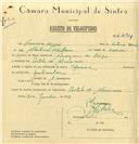 Registo de velocípede de marca Special, com o nº 6494, em nome de Francisco Morais, morador em Portela de Almornos.