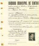 Registo de matricula de cocheiro profissional em nome de [...] das Neves, morador no Algueirão, com o nº de inscrição 961.