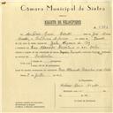 Registo de velocípede de marca Império com motor Cuciolo, com o nº 5843, em nome de António Maria Mendes, morador em Rua Alexandre Herculano nº 44, Belas.