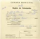 Registo de velocípede de marca Especial, com o nº 3509, em nome de Júlio da Silva Eva, morador em S. Pedro de Sintra.